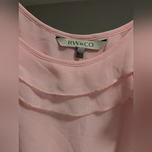 RW&CO. Pink Ruffle Strap Top - Picture 2 of 7